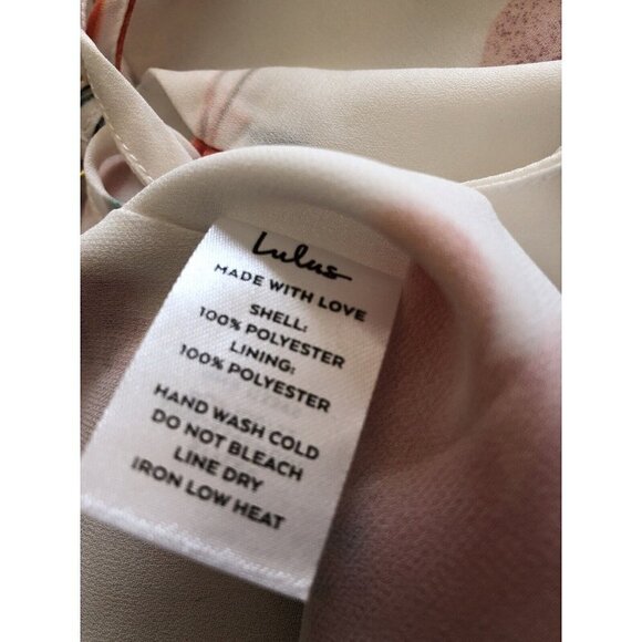 Lulus Womens Size M White Floral Lace Up Back Crop Top Sleeveless - Picture 6 of 6